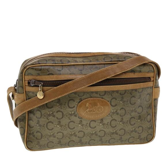 CELINE C Macadam Canvas Shoulder Bag Beige - Picture 1 of 13